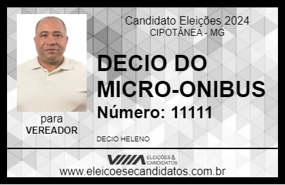 Candidato DECIO DO MICRO-ONIBUS 2024 - CIPOTÂNEA - Eleições