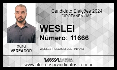 Candidato WESLEI 2024 - CIPOTÂNEA - Eleições