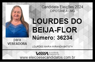 Candidato LOURDES DO BEIJA-FLOR 2024 - CIPOTÂNEA - Eleições