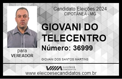 Candidato GIOVANI DO TELECENTRO 2024 - CIPOTÂNEA - Eleições