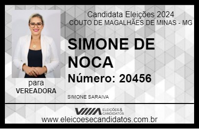 Candidato SIMONE DE NOCA 2024 - COUTO DE MAGALHÃES DE MINAS - Eleições