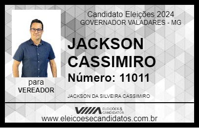 Candidato JACKSON CASSIMIRO 2024 - GOVERNADOR VALADARES - Eleições