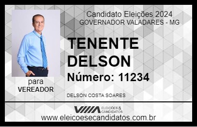 Candidato TENENTE DELSON 2024 - GOVERNADOR VALADARES - Eleições