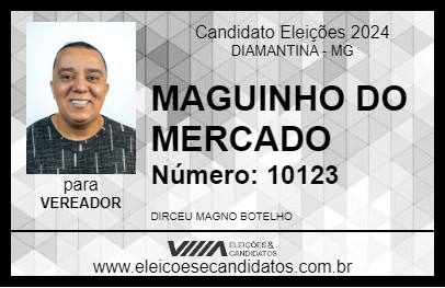 Candidato MAGUINHO DO MERCADO 2024 - DIAMANTINA - Eleições