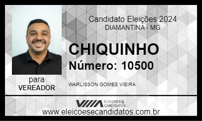 Candidato CHIQUINHO 2024 - DIAMANTINA - Eleições