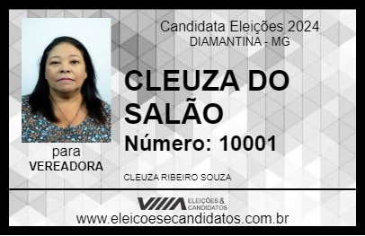 Candidato CLEUZA DO SALÃO 2024 - DIAMANTINA - Eleições