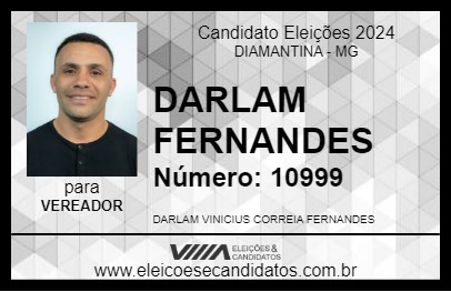 Candidato DARLAM FERNANDES 2024 - DIAMANTINA - Eleições