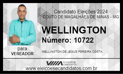 Candidato WELLINGTON 2024 - COUTO DE MAGALHÃES DE MINAS - Eleições