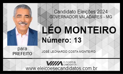 Candidato LÉO MONTEIRO 2024 - GOVERNADOR VALADARES - Eleições