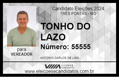 Candidato TONHO DO LAZO 2024 - TRÊS PONTAS - Eleições