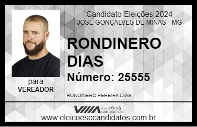 Candidato RONDINERO DIAS 2024 - JOSÉ GONÇALVES DE MINAS - Eleições