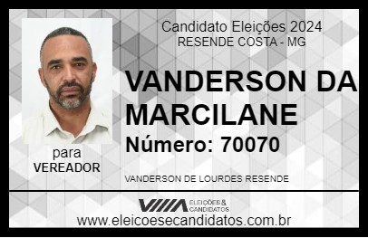 Candidato VANDERSON DA MARCILANE 2024 - RESENDE COSTA - Eleições