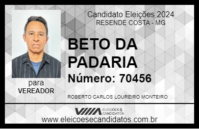 Candidato BETO DA PADARIA 2024 - RESENDE COSTA - Eleições