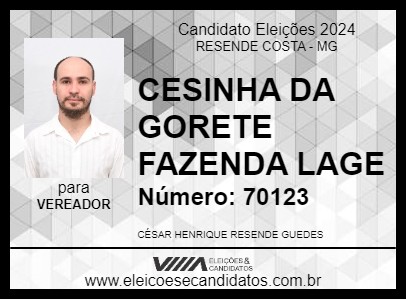 Candidato CESINHA DA GORETE FAZENDA LAGE 2024 - RESENDE COSTA - Eleições