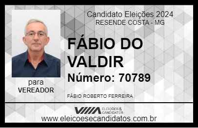 Candidato FÁBIO DO VALDIR 2024 - RESENDE COSTA - Eleições