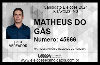 Candidato MATHEUS DO GÁS 2024 - RITÁPOLIS - Eleições