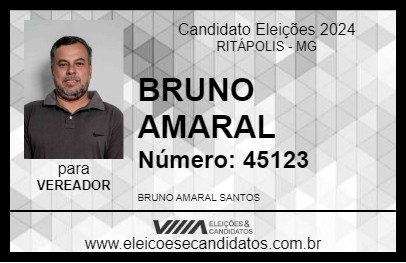 Candidato BRUNO AMARAL 2024 - RITÁPOLIS - Eleições