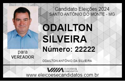 Candidato ODAILTON SILVEIRA 2024 - SANTO ANTÔNIO DO MONTE - Eleições