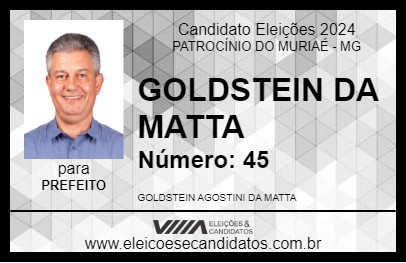 Candidato GOLDSTEIN DA MATTA 2024 - PATROCÍNIO DO MURIAÉ - Eleições