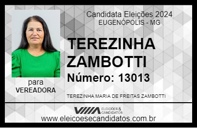 Candidato TEREZINHA ZAMBOTTI 2024 - EUGENÓPOLIS - Eleições