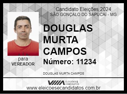 Candidato DOUGLAS MURTA CAMPOS 2024 - SÃO GONÇALO DO SAPUCAÍ - Eleições