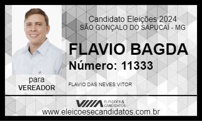 Candidato FLAVIO BAGDA 2024 - SÃO GONÇALO DO SAPUCAÍ - Eleições