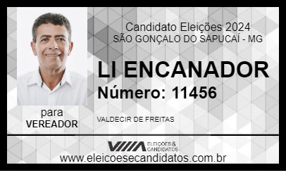 Candidato LI ENCANADOR 2024 - SÃO GONÇALO DO SAPUCAÍ - Eleições