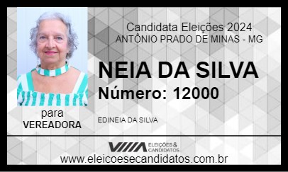 Candidato NEIA DA SILVA 2024 - ANTÔNIO PRADO DE MINAS - Eleições