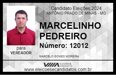 Candidato MARCELINHO PEDREIRO 2024 - ANTÔNIO PRADO DE MINAS - Eleições