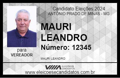 Candidato MAURI LEANDRO 2024 - ANTÔNIO PRADO DE MINAS - Eleições