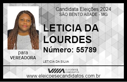 Candidato LETICIA DA LOURDES 2024 - SÃO BENTO ABADE - Eleições