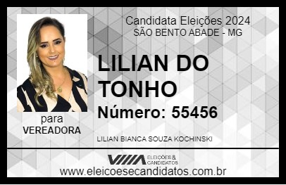 Candidato LILIAN DO TONHO 2024 - SÃO BENTO ABADE - Eleições