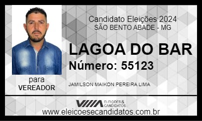 Candidato LAGOA DO BAR 2024 - SÃO BENTO ABADE - Eleições