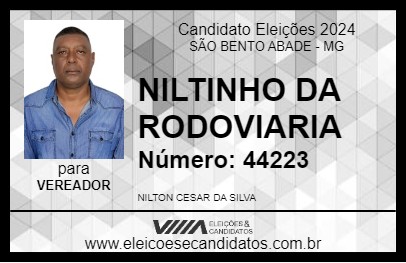 Candidato NILTINHO DA RODOVIARIA 2024 - SÃO BENTO ABADE - Eleições