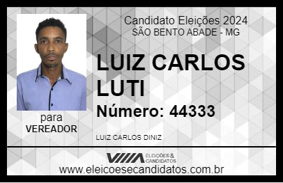 Candidato LUIZ CARLOS LUTI 2024 - SÃO BENTO ABADE - Eleições