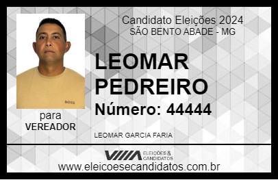 Candidato LEOMAR PEDREIRO 2024 - SÃO BENTO ABADE - Eleições