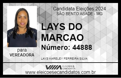 Candidato LAYS DO MARCAO 2024 - SÃO BENTO ABADE - Eleições