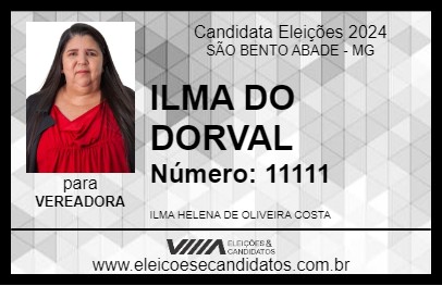 Candidato ILMA DO DORVAL 2024 - SÃO BENTO ABADE - Eleições