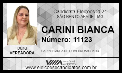 Candidato CARINI BIANCA 2024 - SÃO BENTO ABADE - Eleições