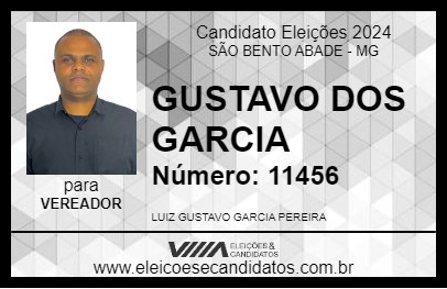 Candidato GUSTAVO DOS GARCIA 2024 - SÃO BENTO ABADE - Eleições