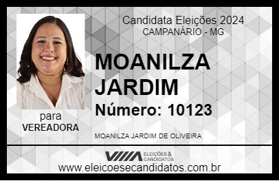 Candidato MOANILZA JARDIM 2024 - CAMPANÁRIO - Eleições