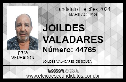 Candidato JOILDES VALADARES 2024 - MARILAC - Eleições