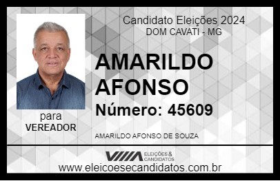 Candidato AMARILDO AFONSO 2024 - DOM CAVATI - Eleições