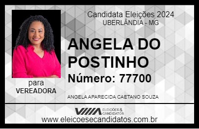 Candidato ANGELA DO POSTINHO 2024 - UBERLÂNDIA - Eleições