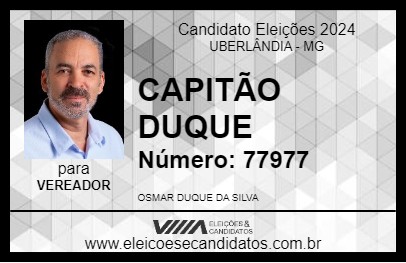 Candidato CAPITÃO DUQUE 2024 - UBERLÂNDIA - Eleições