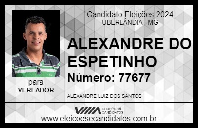 Candidato ALEXANDRE DO ESPETINHO 2024 - UBERLÂNDIA - Eleições