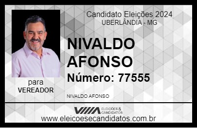 Candidato NIVALDO AFONSO 2024 - UBERLÂNDIA - Eleições