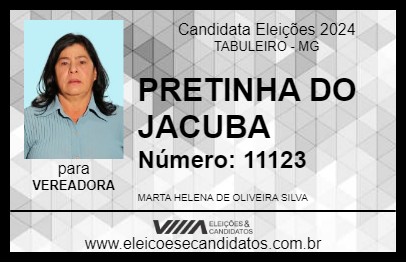 Candidato PRETINHA DO JACUBA 2024 - TABULEIRO - Eleições