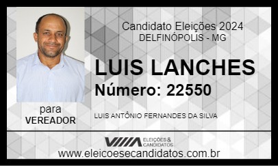 Candidato LUIS LANCHES 2024 - DELFINÓPOLIS - Eleições