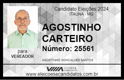 Candidato AGOSTINHO CARTEIRO 2024 - ITAÚNA - Eleições